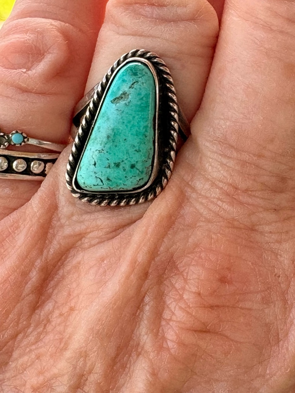 Native American Navajo SS + high grade turquoise ring